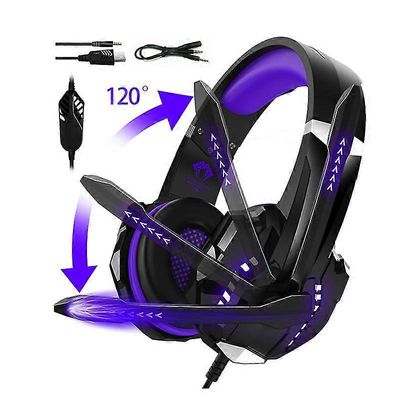 G9000pro-pelikuulokkeet melulla eristävät 120 asteen säädettävän mikrofonin 40 mm: n ohjainyksikön laaja yhteensopivuus violetti