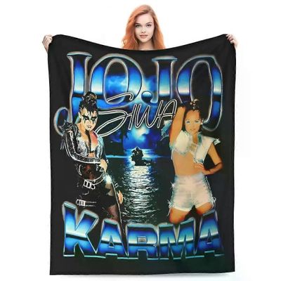 Kerota Rentoudu Vintage JoJo Siwa Bootleg Blanket Merch Room Koristeellinen Laulaja Karma Albumi Heitot Ja Peitto Super Lämmin Sametti Toimistoon 1...