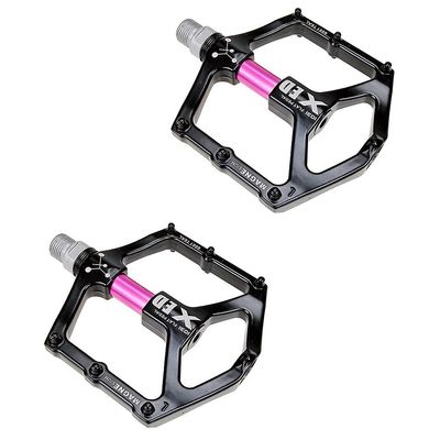 1 paria Road Mountain Bike Ultralight Flat Pedals Platform Mtb Polkupyörä Alumiiniseos Cnc Laakerit Poljin Vaaleanpunainen