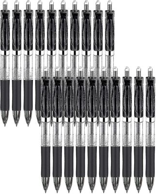 20 Pack infällbara Gel Rollerball Pennor, 0.5mm Tips, Skriv smidigt, för skrivning