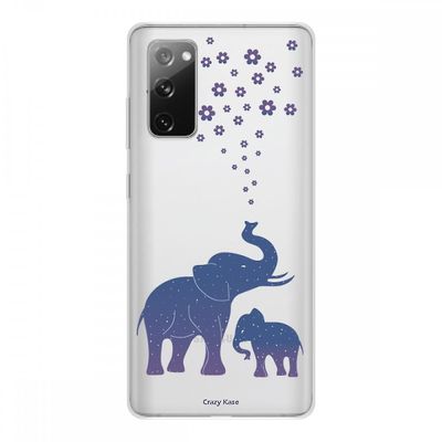 Crazy Kase Hull Til Samsung Galaxy S20 Fe i silikone fleksibel 1 Mm, Blå Elefant