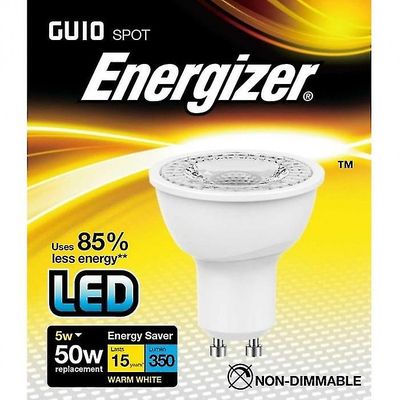 Energizer LED GU10 5W hehku lamppu korkki 350lm 3000k lämmin valkoinen One Size