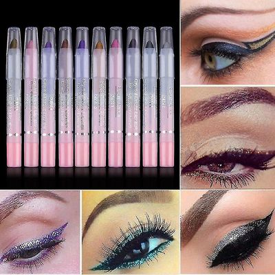 Unik 2in1 Lip Liner Eye Shadow Eyeliner Pen Blyant Makeup Kosmetisk Pen