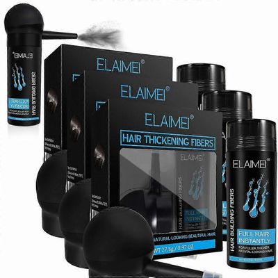 3kpl Hair Building Hair Thickening Fibers Regain Loss Concealer Fibres Hold Spray
