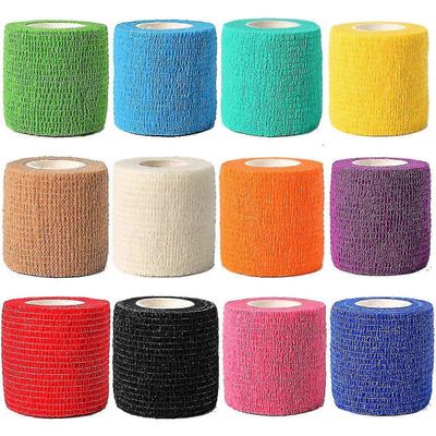 12kpl 1 X 5 jaardia | Itseliimautuva sidekääre, urheilullinen elastinen yhtenäinen side urheiluvammaan, rasitukseen, polveen ja ranteeseen, nilkan ...