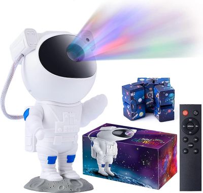 Astronautin valoprojektori - Galaxy-projektori ja bonus Fidget Infinity Cube - Lasten yövalo sumulla ja tähtiprojektorilla - Viileä syntymäpäivälah...