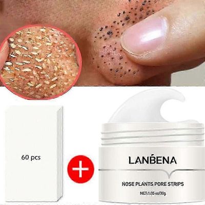 Elrachen Lanbena Blackhead Remover Cream Pore Strips Nose Acne Deep Clean Peel Off naamio
