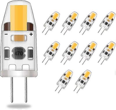 10kpl Led G4 Himmennettävät lamput, 2w vastaava 20w halogeenilamppu, 200lm lämmin valkoinen energiansäästö, noflicker, ac / dc 12-24v, g4 kaksinapa...