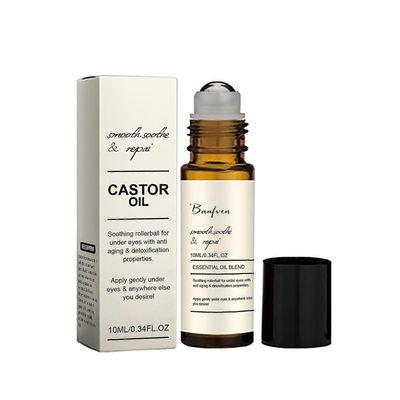 Rollerball Castor Oil, risiiniöljysilmärulla, kiinteyttävä silmänympärysihon eteerinen öljy, kiinteyttävä silmänympärysihon eteerinen öljy, kosteut...