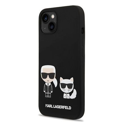 Karl Lagerfeld MagSafe Cover Case Liquid Silicone Karl og Choupette for iPhone 14 Plus - Svart