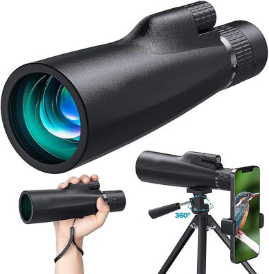 Bossdun 10-30x50 Hd Monocular Telescope, Monokulært teleskop med høj effektforstørrelse til voksne med smartphoneholder, drejeligt stativ, Bak4 Pri...