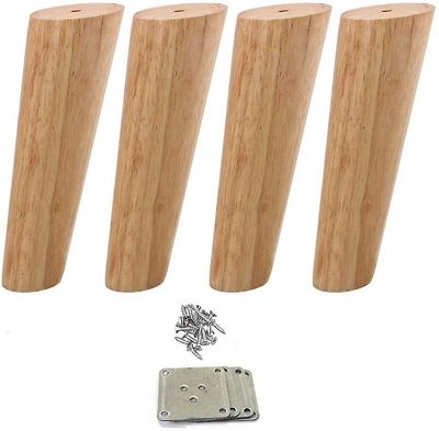 4pcs tremøbler føtter konisk sofa ben solid tre møbler ben 15cm