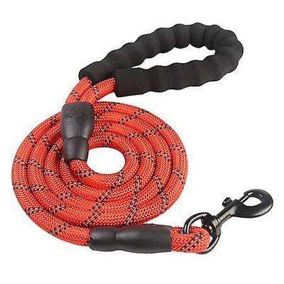 1,5 m holdbar stor hund snor udendørs kæledyr hund krave snor nat reflekterende walking uddannelse trækkraft reb nylon hund snor Rød