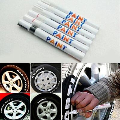 12 Farver Vandtæt Bildæk Dæk Slidbane Gummi Metal Permanent Maling Marker Pen Sølv