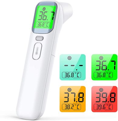 Linkrunning 3 i 1 infrarødt pandetermometer berøringsfrit pandetermometer med feberalarm, baggrundsbelyst quadricolor digitalt display, voksentermo...