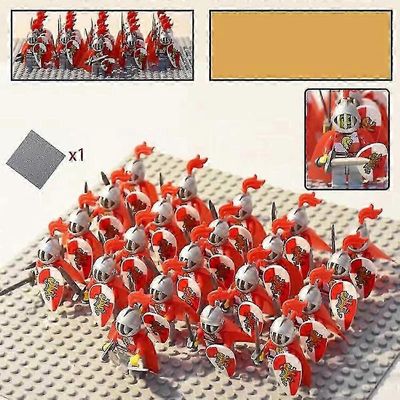 21kpl keskiaikaisia muinaisia legioonan linnan minihahmoja kohtaus taistelu sotilaat ritarit kokoonpanopalikat lelut gke Punainen leijona kovakypär...