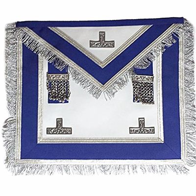Bricks Masons Centennial / canadiske mm / pm tilbedende kongeblå forklæde sølv frynser