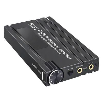 HiFi Bluetooth -kuulokevahvistin Kannettava HiFi-kuulokevahvistin basson äänenvoimakkuuden säätimellä MP3 / MP4 / Musta