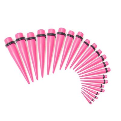 BodyJewelryOnine 18 Piece øre stretching kit tapers - 9 størrelser inkluderet - vælg mellem 6 farver Pink