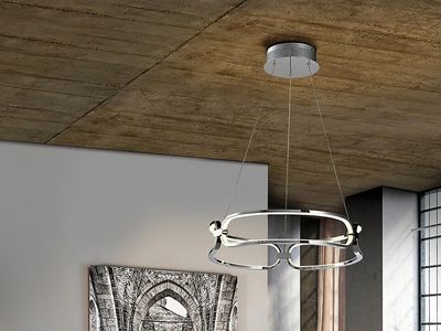 Schuller Lighting Schuller Colette Lille moderne stilfuld dimmable LED Designer Pendant Light Chrome med fjernbetjening