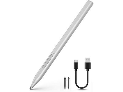Werleo Pekepenn for Surface For Microsoft Surface Pro 9 Pro 8 Pro 7 Pro 6 Pro 5 Pro 4 Laptop 5 4 4 3 Go 3 Duo 2, oppladbar, 4096 Trykkfølsomhet Hvit