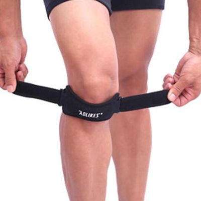 Varychmoo Justerbar knæpude knæsmerter Relief Patella stabilisator Brace Support Sport Sort