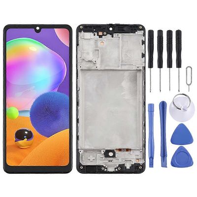TFT LCD-näyttö Samsung Galaxy A31 / SM-A315 Digitizer Full Assembly kehyksellä (musta)