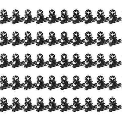 50 kpl saranoidut metallipidikkeet vahvat jousimustat bulldog-pidikkeet 22mm metalliset paperiliittimet pieni paperiliitin tiedostoille ruokapussit...