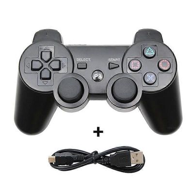 Langaton ohjain PS3:lle,Bluetooth-peliohjain,Yhteensopiva PlayStation 3 -konsolin kanssa,Ladattava ohjaussauva,Tärinä,Kannettavat pelitarvikkeet Musta