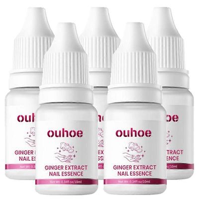 Ginger Nail Care Essence, Grey Nail Moisturizing Care Exfoliating Beauty Nail Essence 5pcs