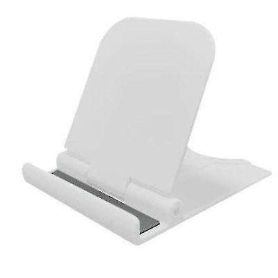 Coosilo Universal Mobiltelefon Tablet Desktop Stand, Foldbar Plast Mobiltelefon Stand hvid
