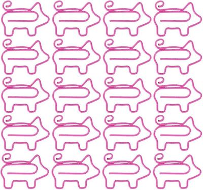 50 stykker Gris Papirclips Sjove papirclips Papirvarer Klip til børn Studerende Planner Office Skoledokument Organiser forsyninger (pink)