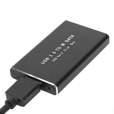 mSATA USB 3.0 SSD -kotelo Ulkoinen kiintolevy Levykotelon säilytyskotelon sovitin 30 * 50mm 30 * 30mm mSATA SSD Musta