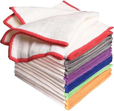 8pcs bambus karklude Klude Super absorberende Ecokitchen Håndklæder Skrubbe Side