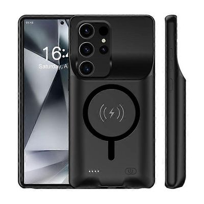 C28 yhteensopiva Samsung Galaxy S24 Ultra TPU -laturikotelon kanssa Virtapankki magneettisella laturitoiminnolla, 10000mAh Monivärinen