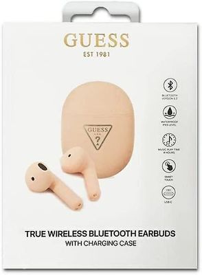 Guess Gjett TWS Bluetooth-hodetelefoner, dokkingstasjon - Matt Pink