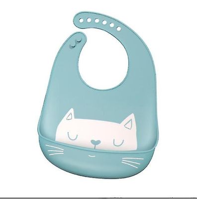 Zhuopai Silikone Baby Bib Justerbar Fit vandtæt hagesmække Blå