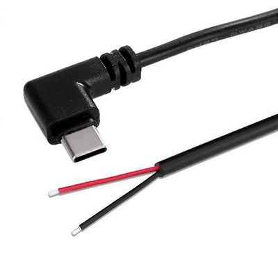 USB C pigtail 2Pin virtajohto paljas johto linja 22AWG tuki 5V 3A lataus 25 cm kyynärpää