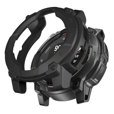 Garmin Instinct 3 Solar 45mm suojakotelo Rugged Armor TPU Shell Kellon Kansi - Musta Monivärinen Black