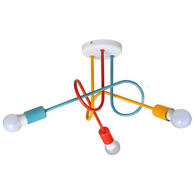 Helam Lighting Helam Oxford Multi Arm Puolihuuhtelu Katto Vaalea Oranssi, Punainen, Turkoosi 50cm