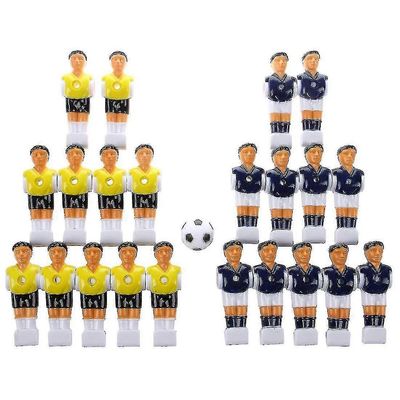 22kpl Foosball Man Table Guys Man Player Part Yellow+Royal Blue with Ball Zy
