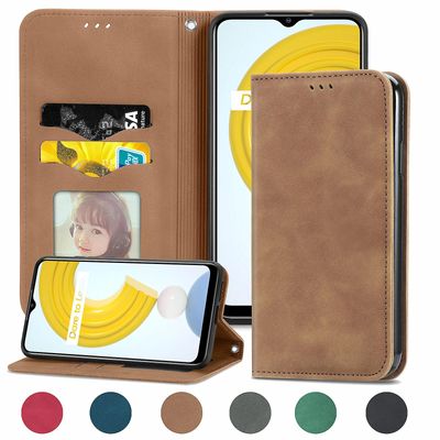 Gangxun Sag For Oppo Realme C21 Magnetisk Lukning Læder Tegnebog Cover Housse Etui Shockproof - Marron