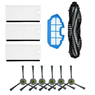 11pc/set Forfilter filtre Hovedrulle børste side børster til Moosoo Mt501 Mt710 Mt720 støvsuger fejemaskine Ren udskiftning