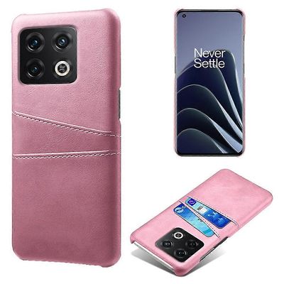 OnePlus 10 Pro 5G PU -pinnoitettu kova PC kaksinkertainen suojakansi korttipidike Design matkapuhelinkotelo Monivärinen Rose Gold