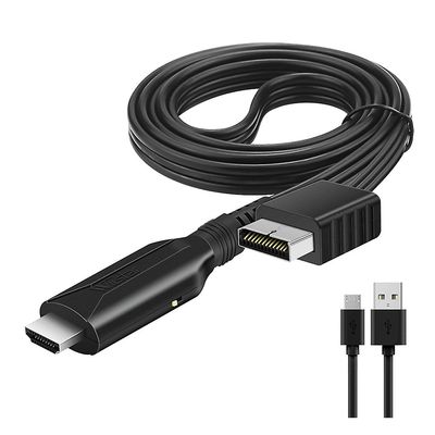 Til Ps2 til -kompatibal Audio Video Converter Adapter Support til Ps 1/2 til Hdtv PC Full Hd Kabel Sort