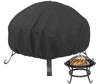 Coosilo 420d Oxford Cloth Round Fire Pit Cover, Udendørs Grill Komfur Cover 85*85*40cm
