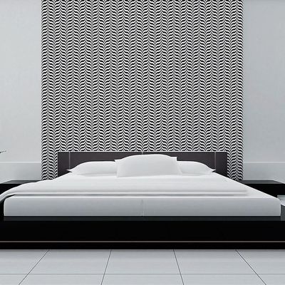IlyDecor Carta da parati geometrica - Sort-hvid illusion 300x231