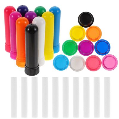 10kpl kannettavat nenäinhalaattorit tikut eteeriset öljyinhalaattorit tuoksu Sekalaiset värit 6.5X1.8X1.8CM