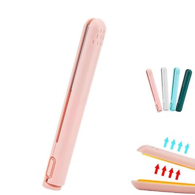 Dualglam Mini Kiharrin, 2in1 Kiharrin ja Litteä Silitysrauta (vaaleanpunainen)