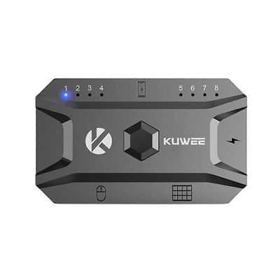 Bluetooth-keskitin USB 5.0 -muunnin Langallisen näppäimistön ja hiiren langattoman keskittimen sovittimen tuki 8 laitteelle Musta